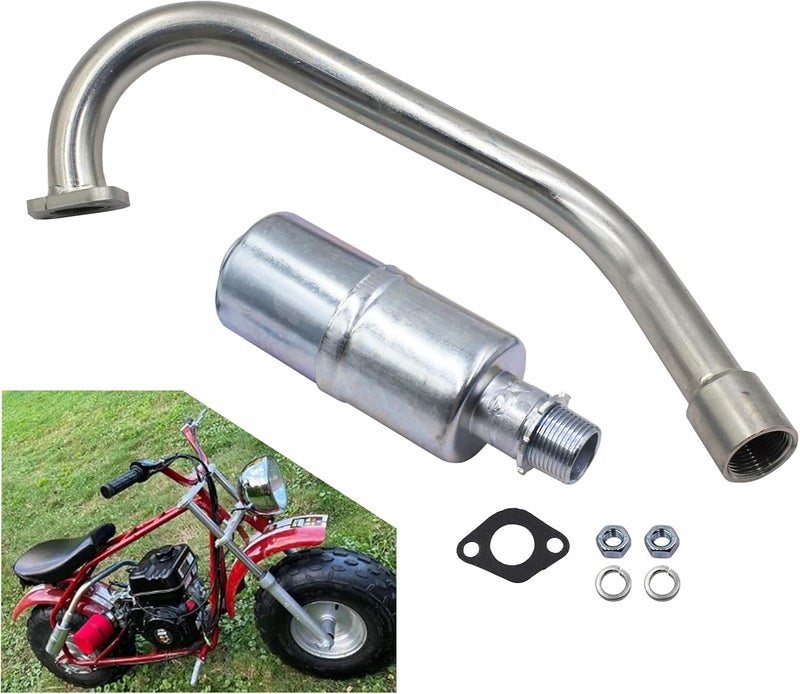 LOSTAR Exhaust Pipe With Muffler Compatible with Coleman CT200U-EX Camo 196cc / 6.5HP Gas Mini Bike - Image 1